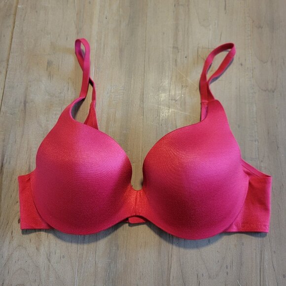 Victoria's Secret Bra 34C Pinkish Red Lined‎ Demi - Picture 1 of 3